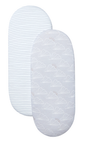 Shnuggle Dreami Moses Basket Fitted Sheets (2P) - Grey