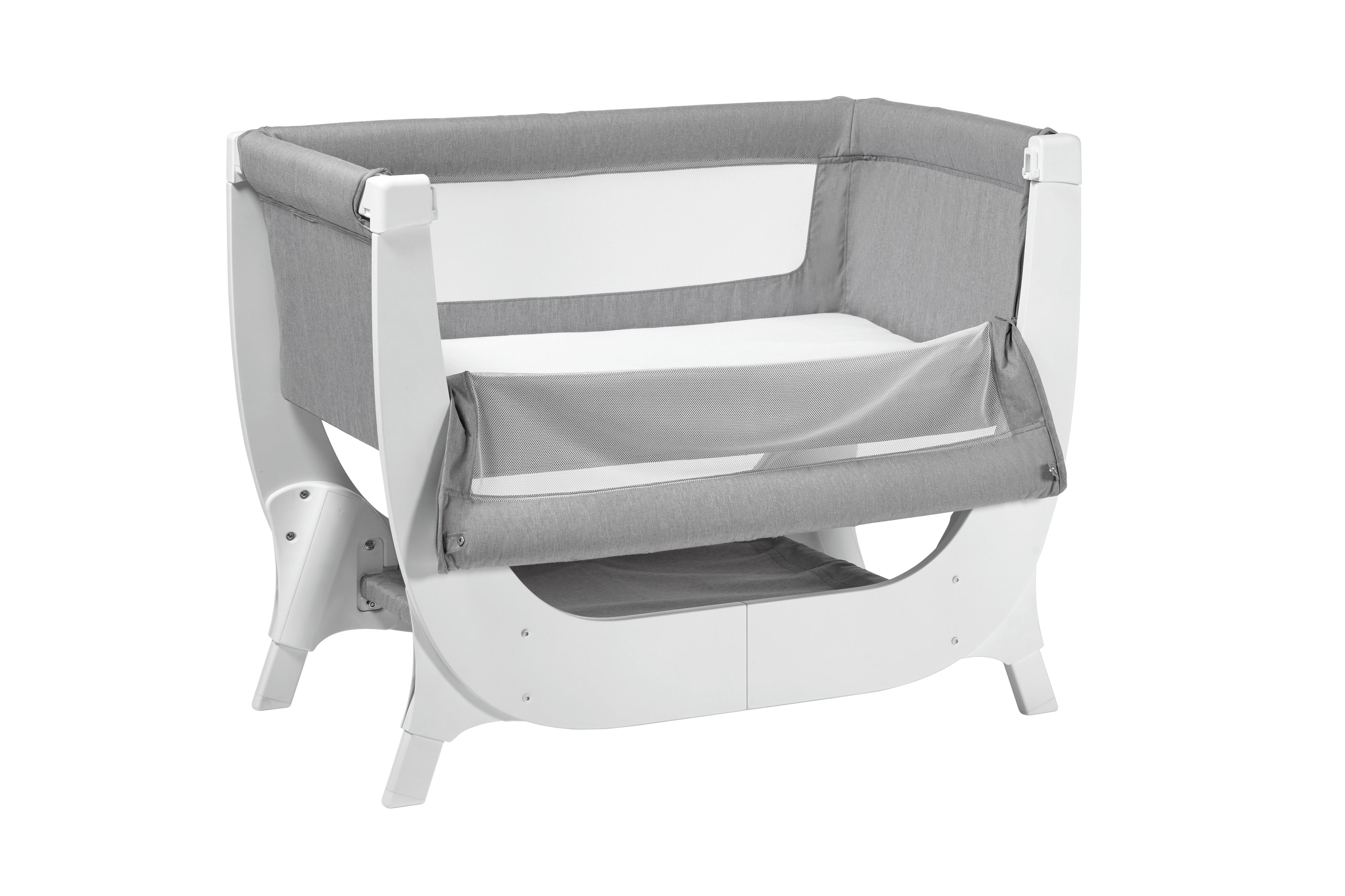 Shnuggle Air Bedside Crib Mattress Premium Wood frame Dove Grey